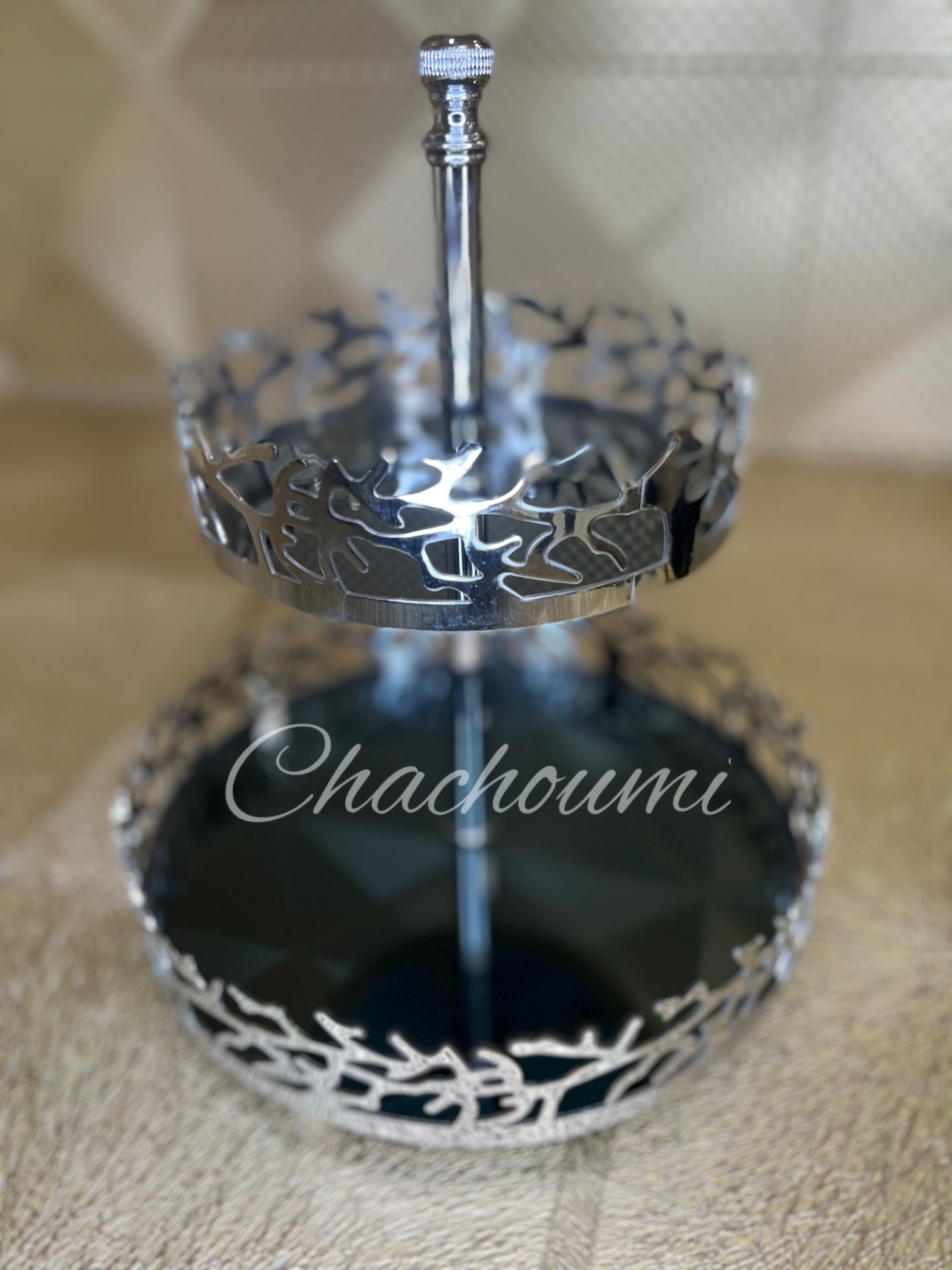 Présentoir rond branche Argenté – Image 1