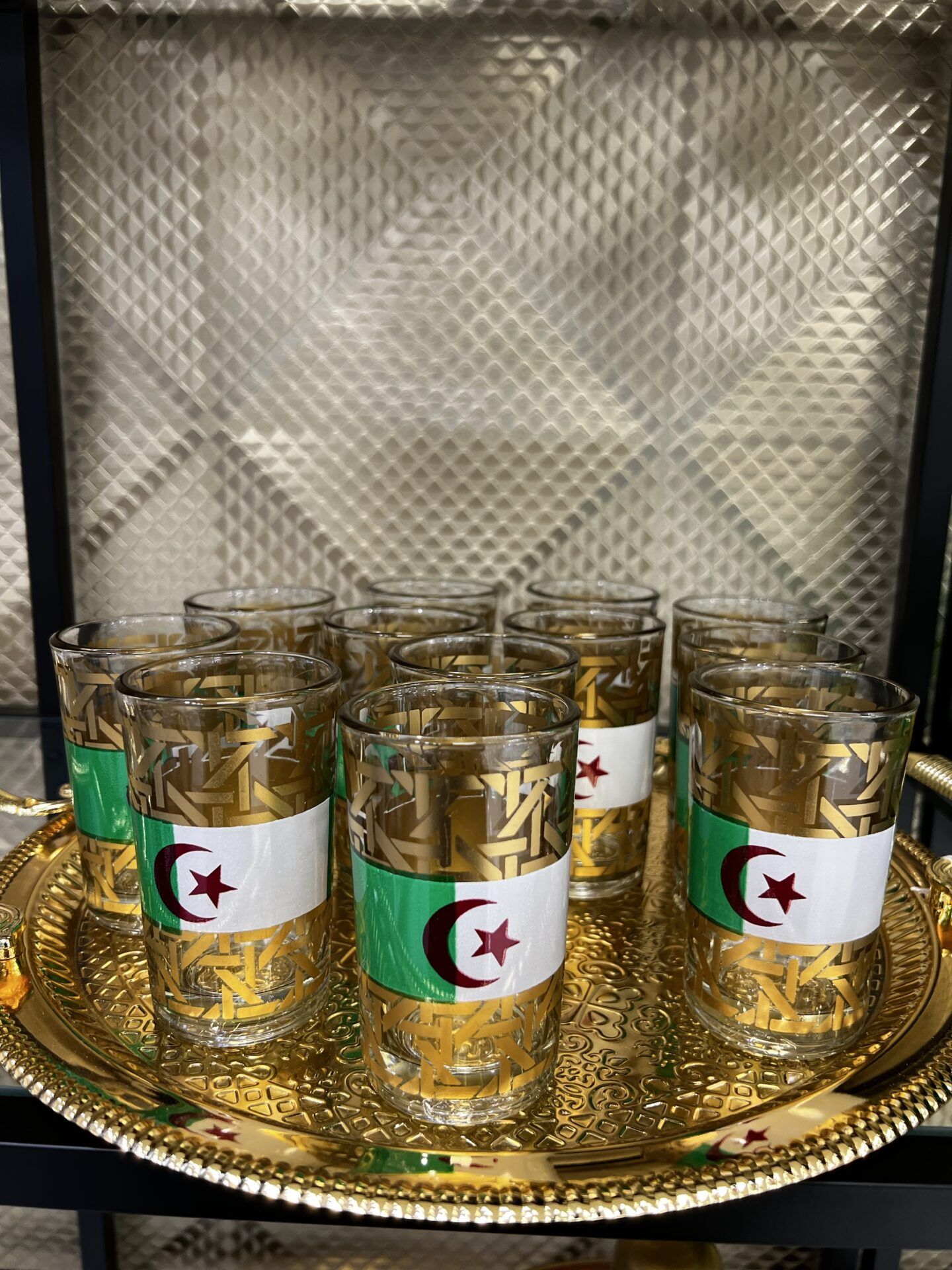 SET 12 VERRES A THE DRAPEAU ALGERIE – Image 1