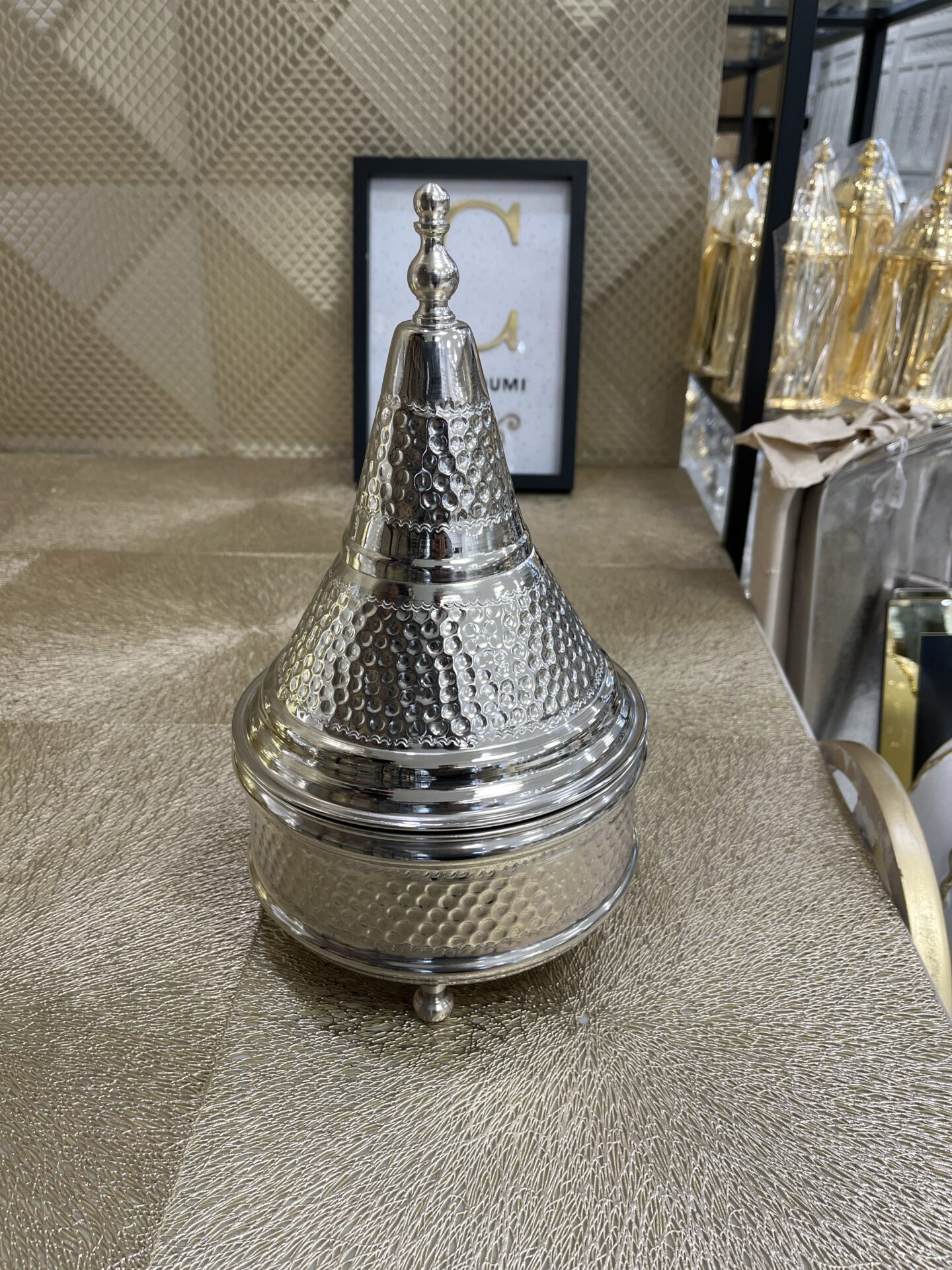 Tayfour martelé argenté en cuivre – Image 1