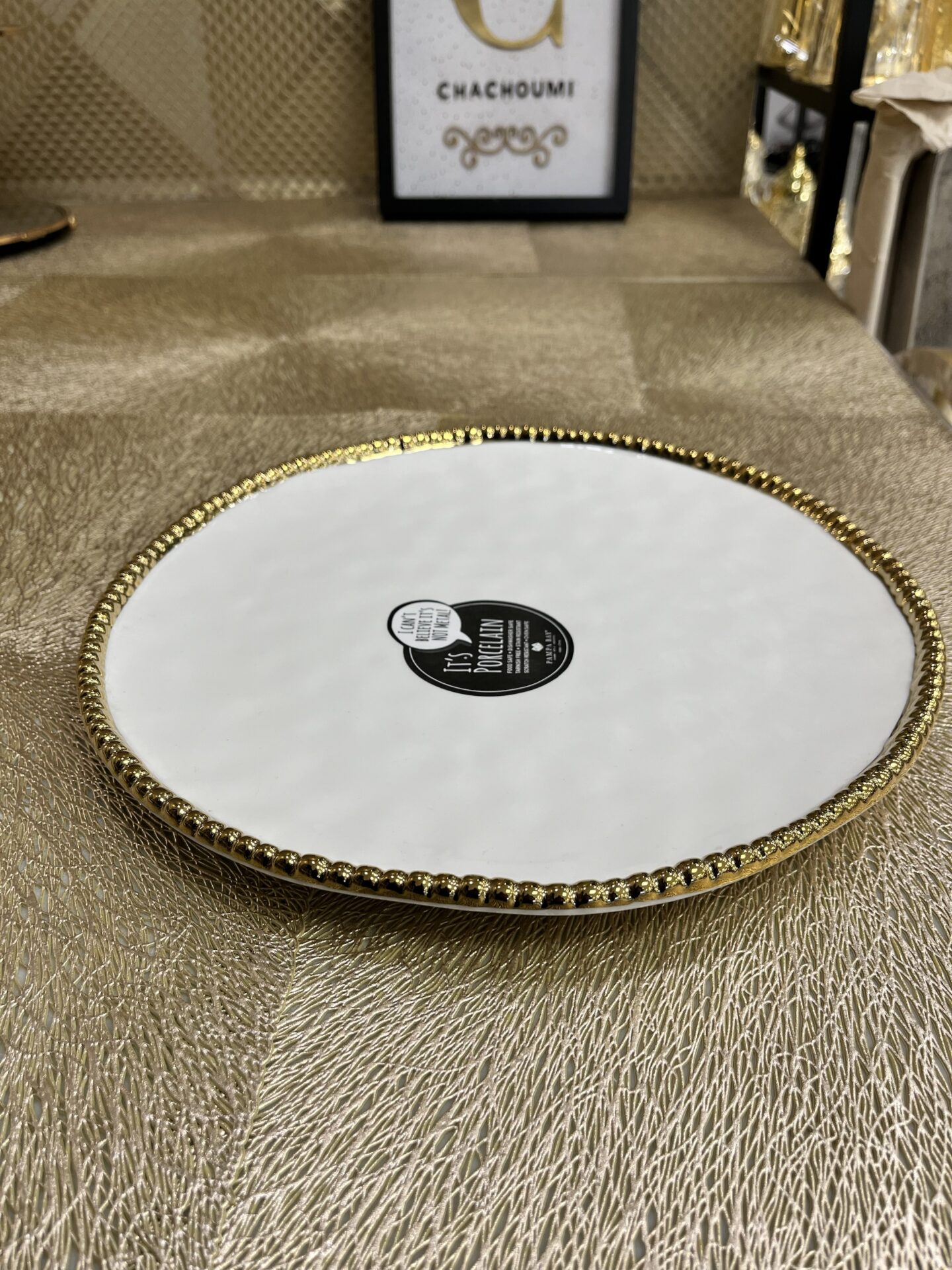 Assiette à diner ronde perlé – Image 1