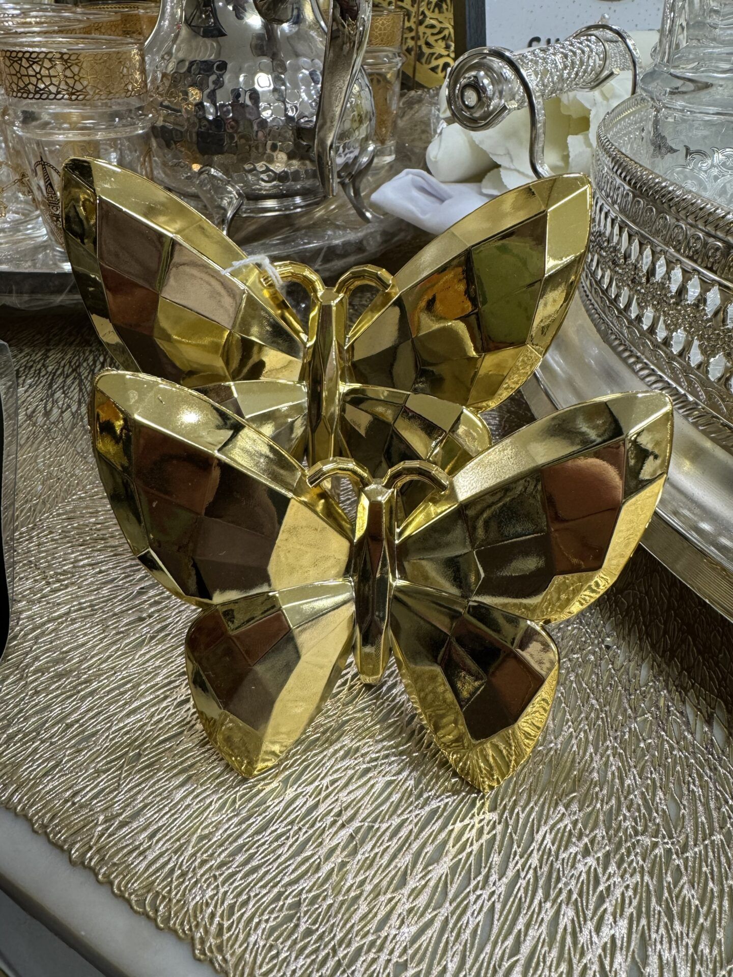 DECORATION PAPILLONS DORÉ X2 – Image 1