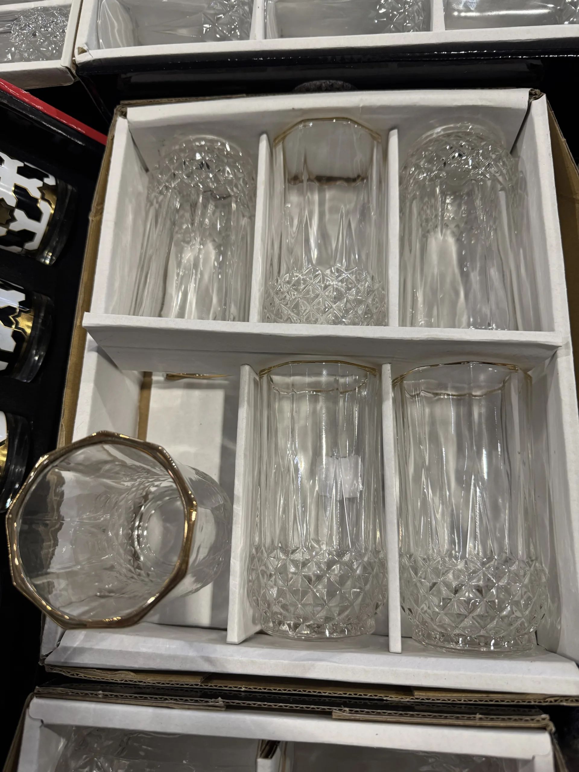 Lot 6 verres long liseré doré – Image 1