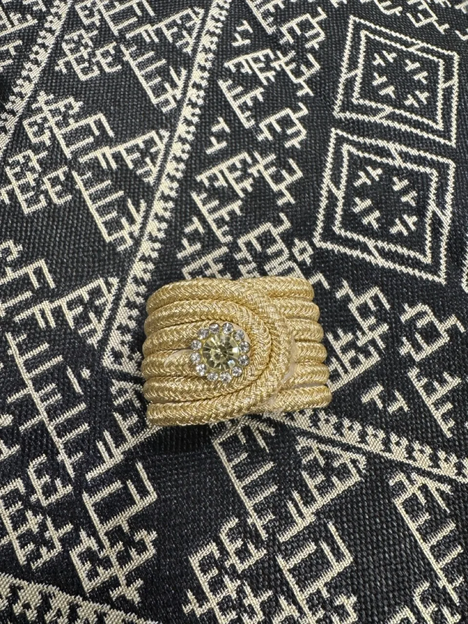 Lot 6 ronds de serviettes doré – Image 3