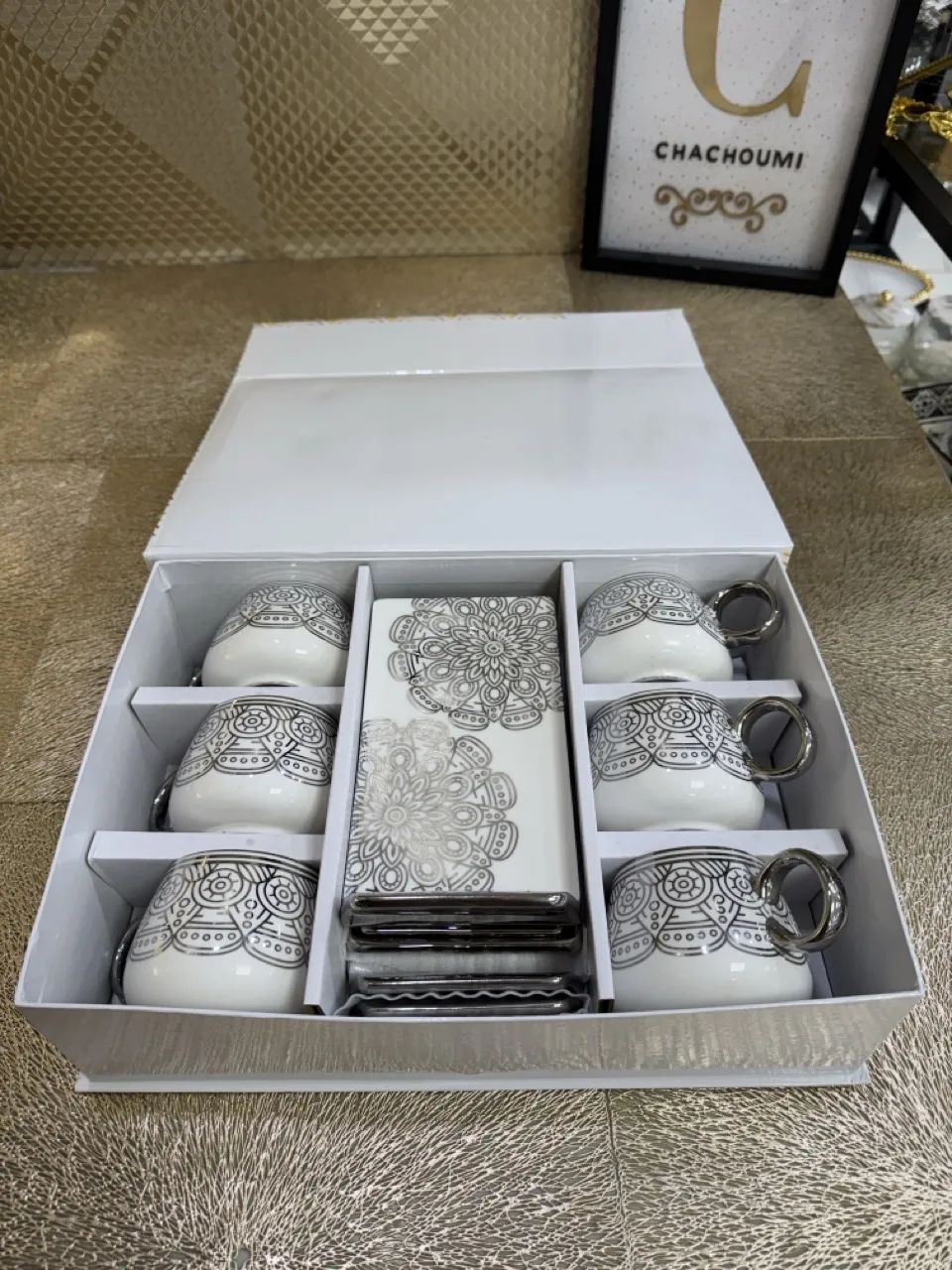 SET 6 TASSES CAFÉ AU LAIT PICASSO ARGENTÉ GM – Image 2