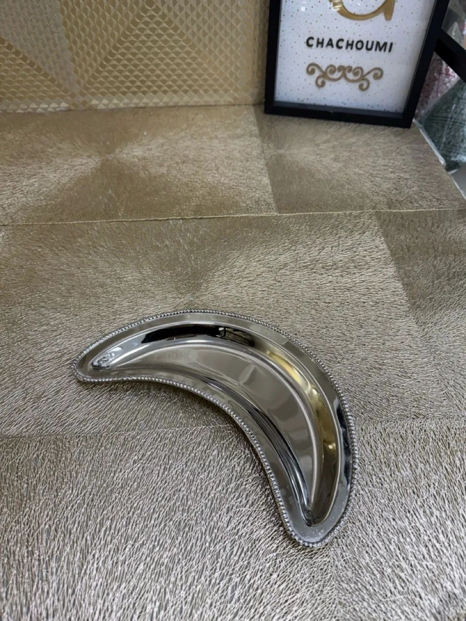 Petit plat lune argenté cuivre – Image 2