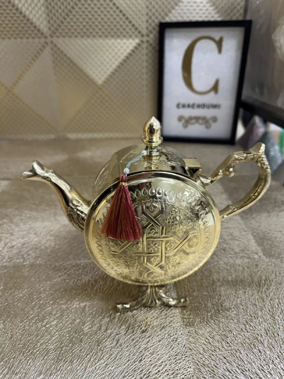 IMG_6176 – Grande Théière marocaine magana doré cuivre moyen – Image 1