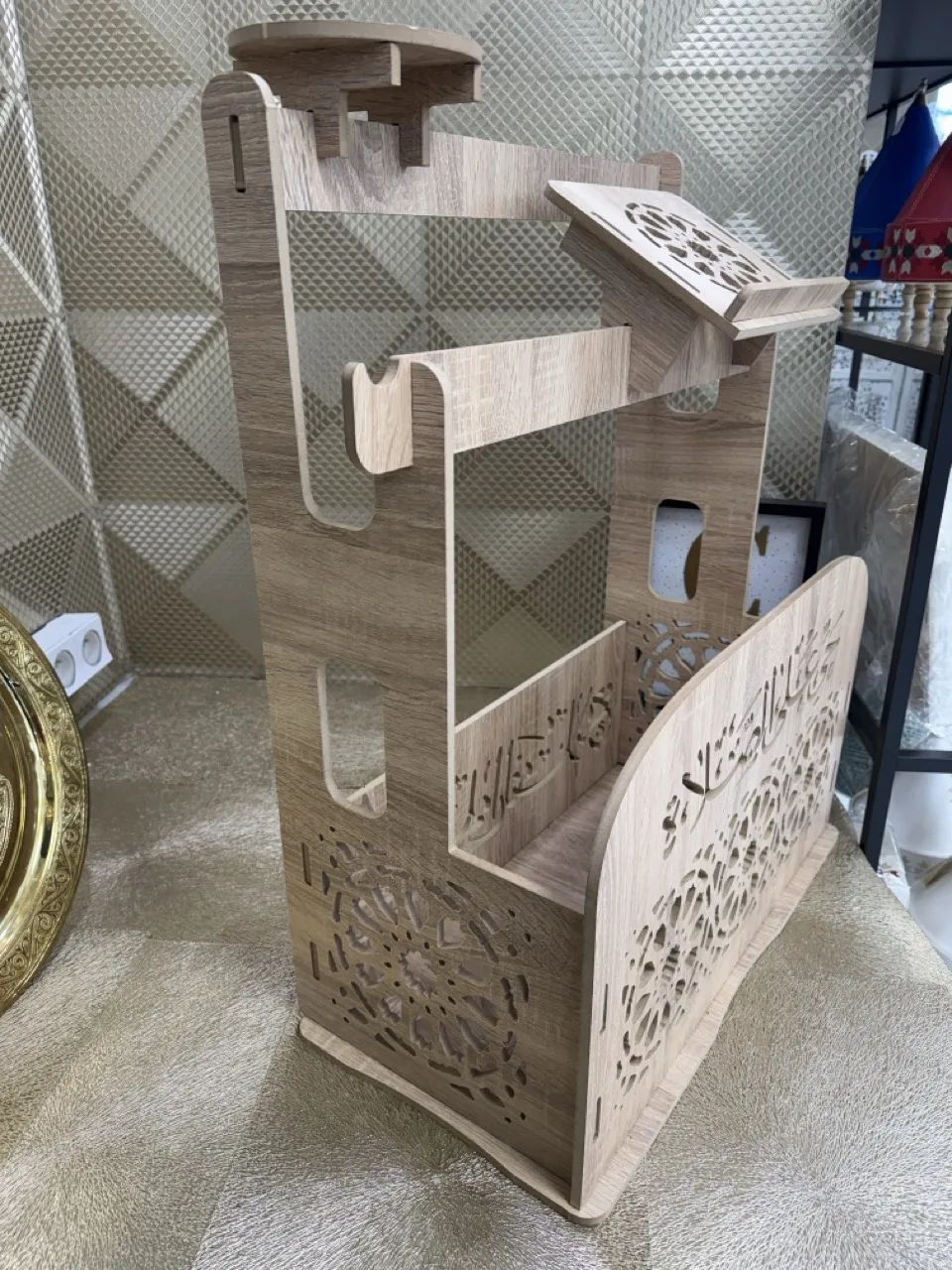 Support tapis de prière Coran et mbikhra beige – Image 6