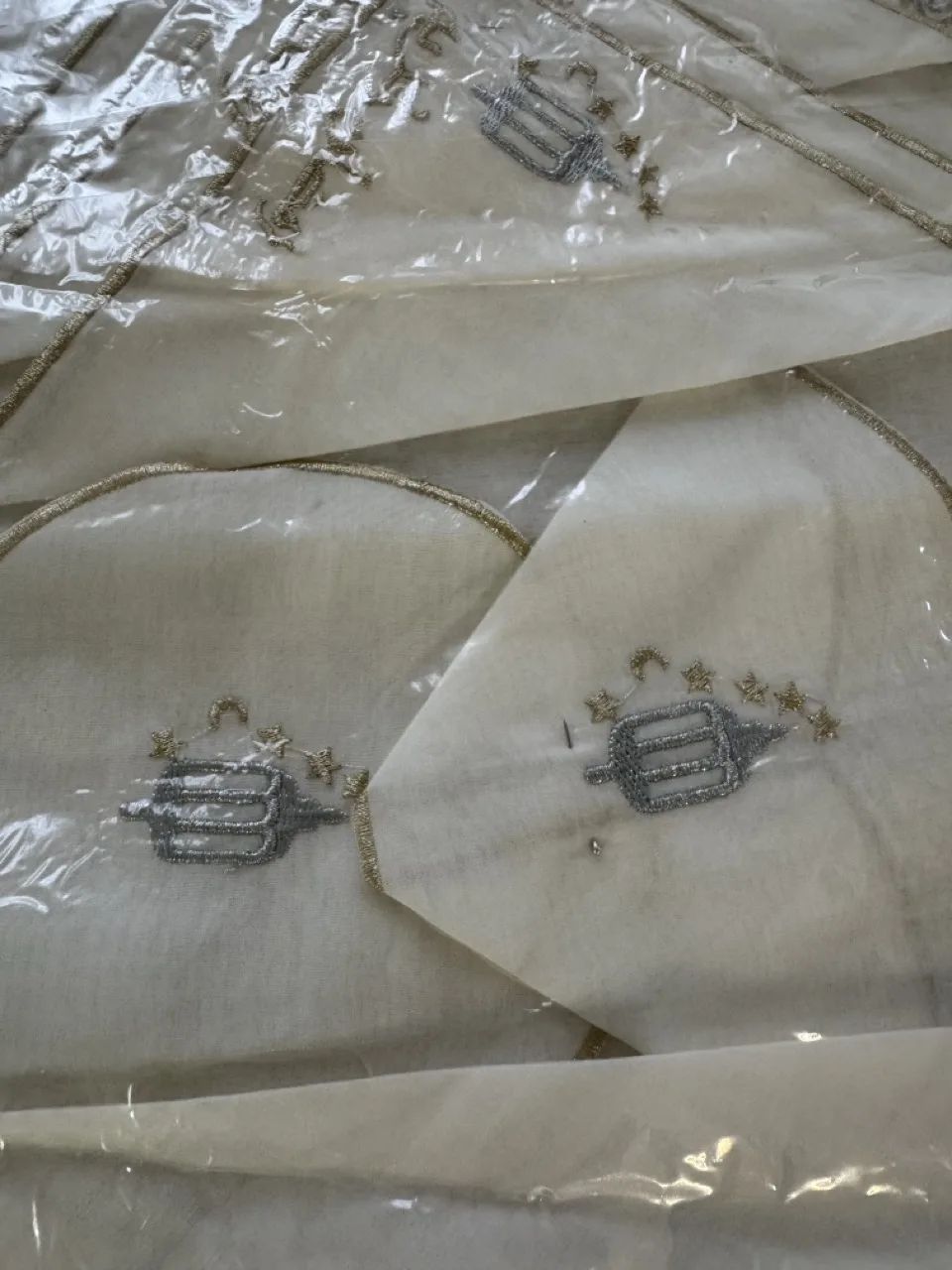 Set plateau rectangle 9 pièces ramadan argenté doré – Image 3