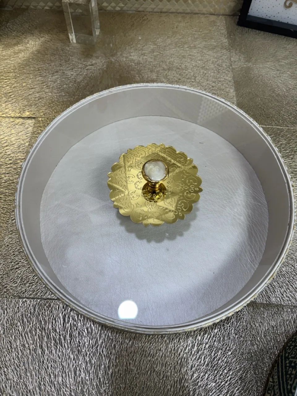 Boite ronde 31 cm tarz el fassi doré – Image 2