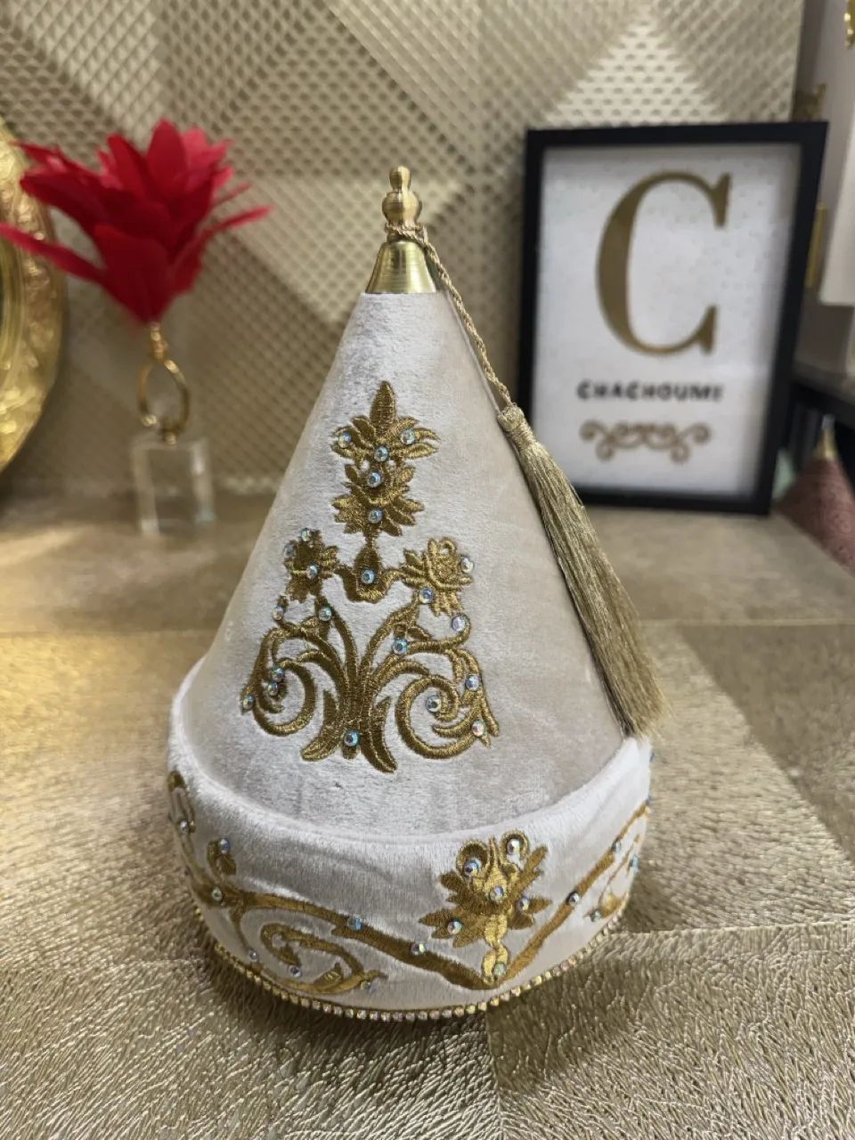 IMG_6537 - Grande Tayfour velours blanc 17 cm – Image 1