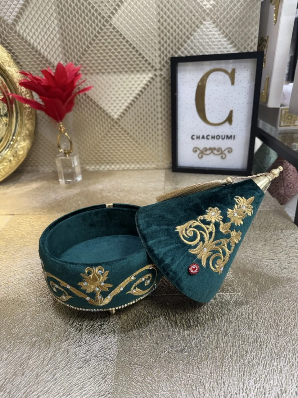 Tayfour velours vert 17 cm – Image 2