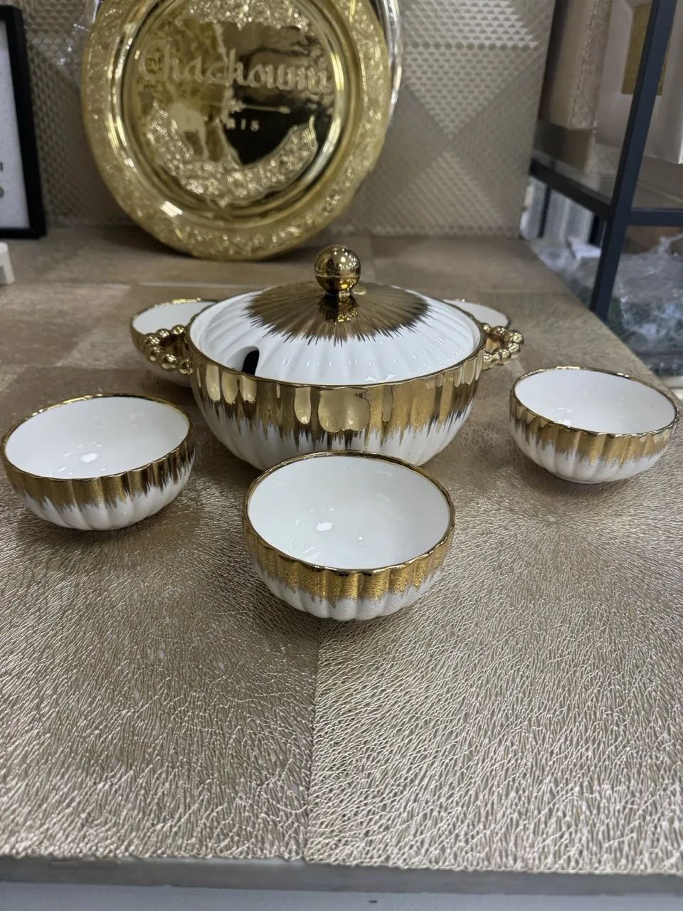 Set soupière flammes doré – Image 1