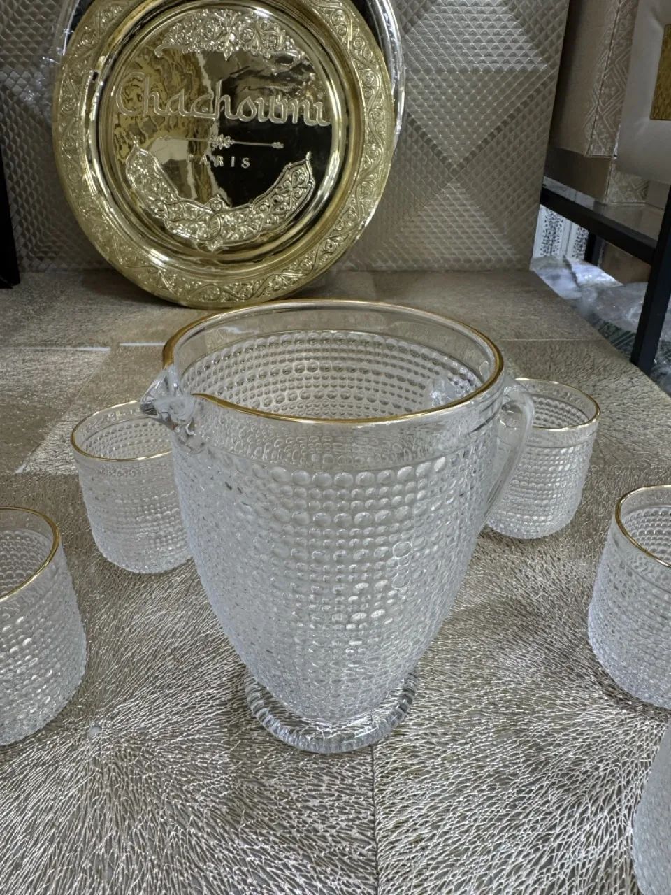 Set carafe 6 verres perlé – Image 2