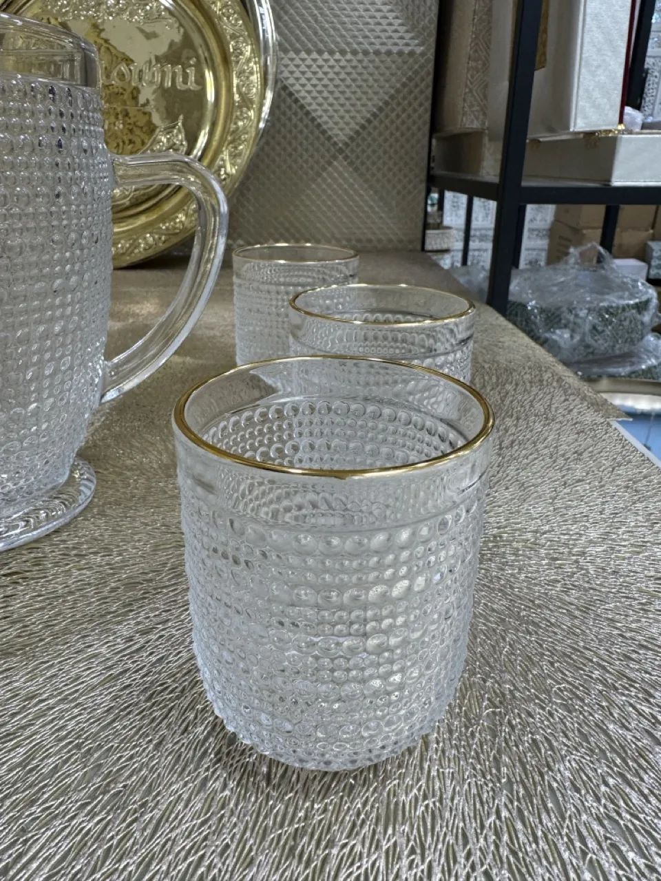 Set carafe 6 verres perlé – Image 3