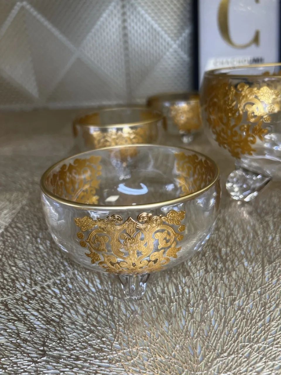 Set soupière baroque transparent doré – Image 3