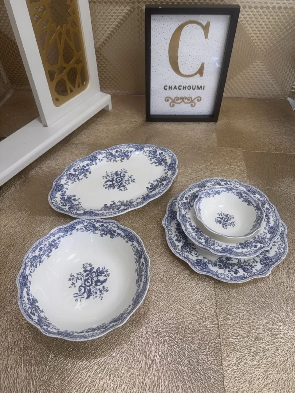 Service de table en porcelaine 26 pièces bleu – Image 5