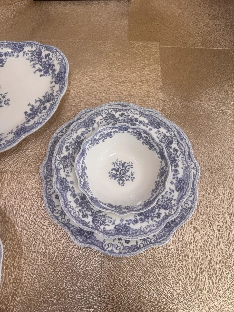 Service de table en porcelaine 26 pièces bleu – Image 4