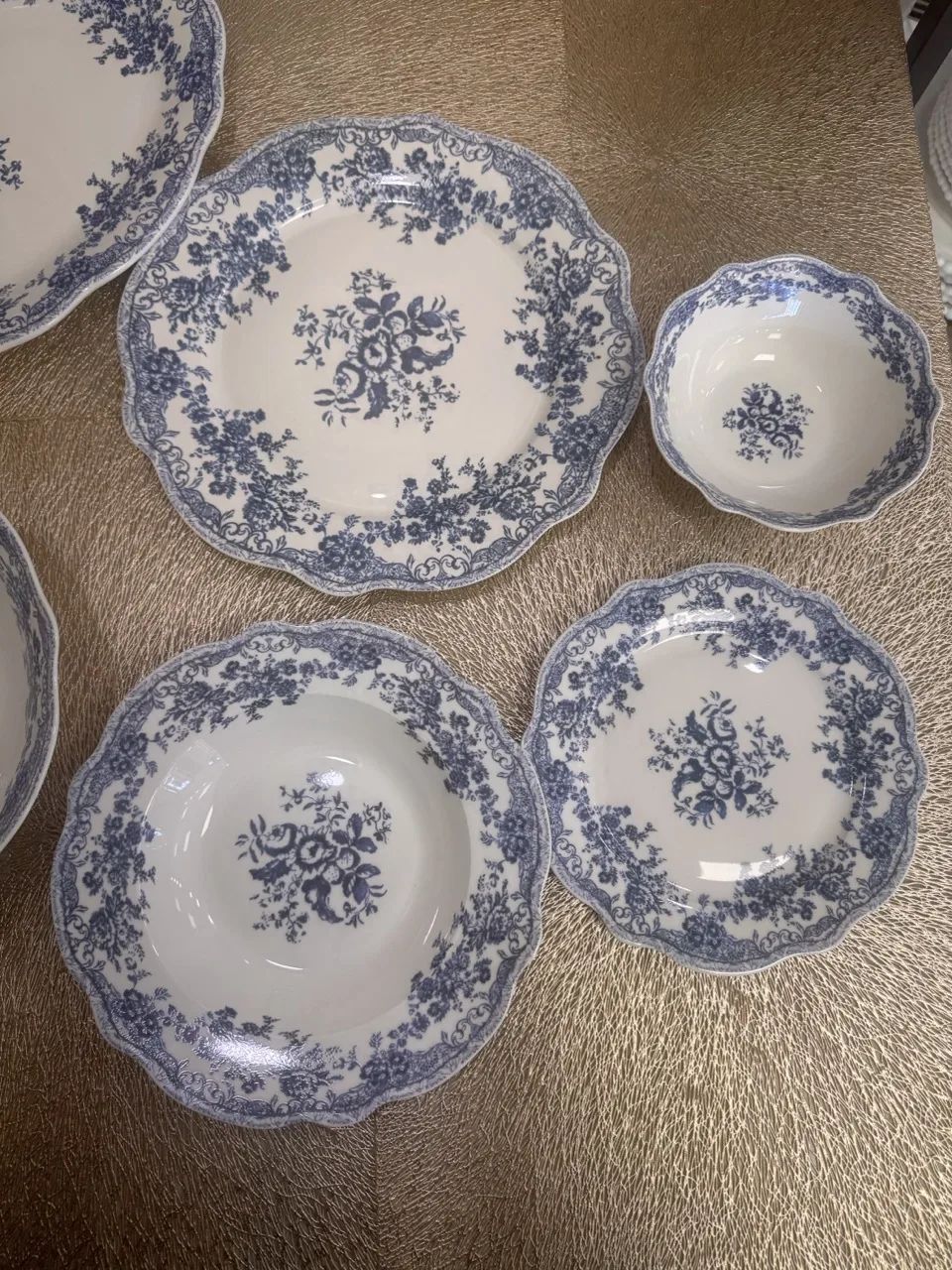 Service de table en porcelaine 26 pièces bleu – Image 8