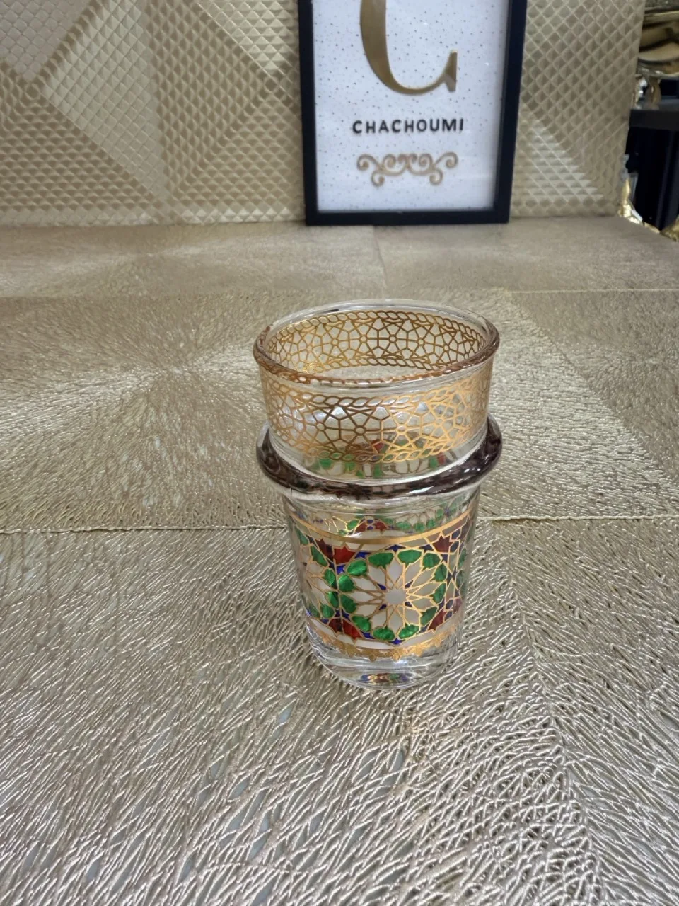 Ensemble 12 verres à thé Zellige doré – Image 3