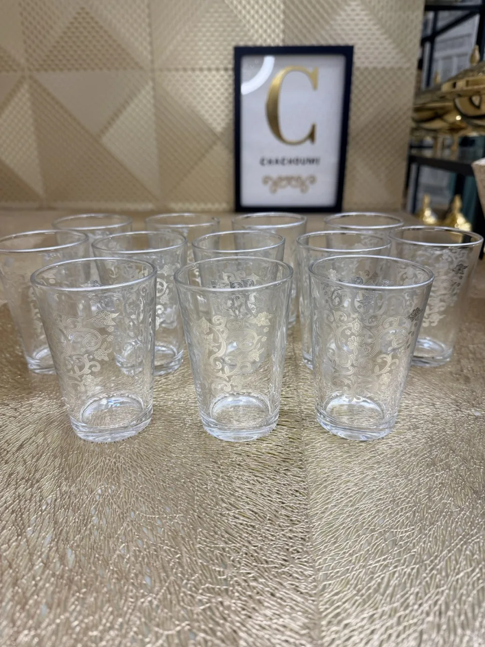 Set 12 verres à thé amira argenté