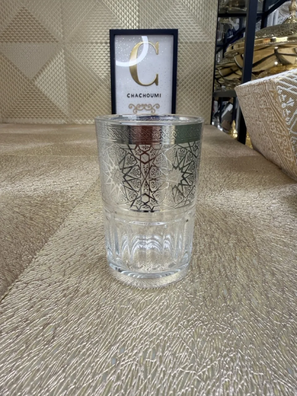 Set 12 verres à thé zelij argenté