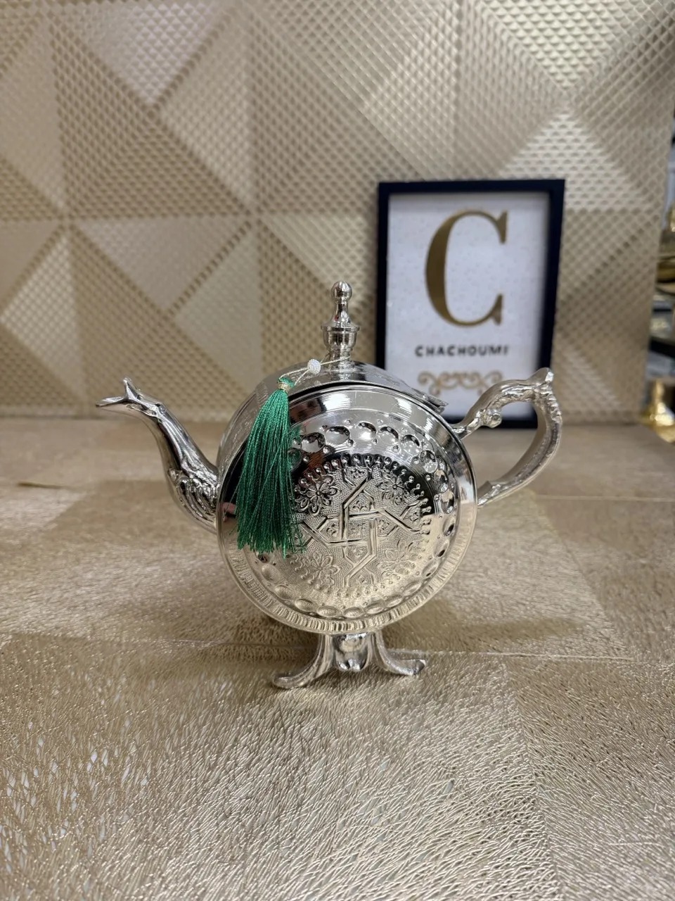 Théière marocaine Magana argentée moyenne