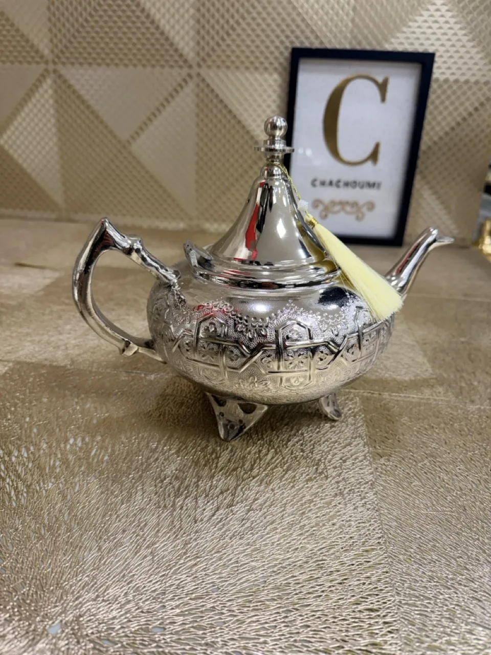 Théière marocaine Hindi argentée