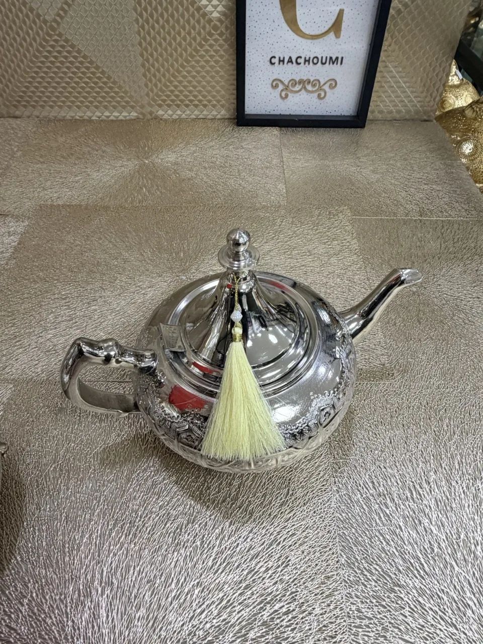 Théière marocaine Hindi argentée