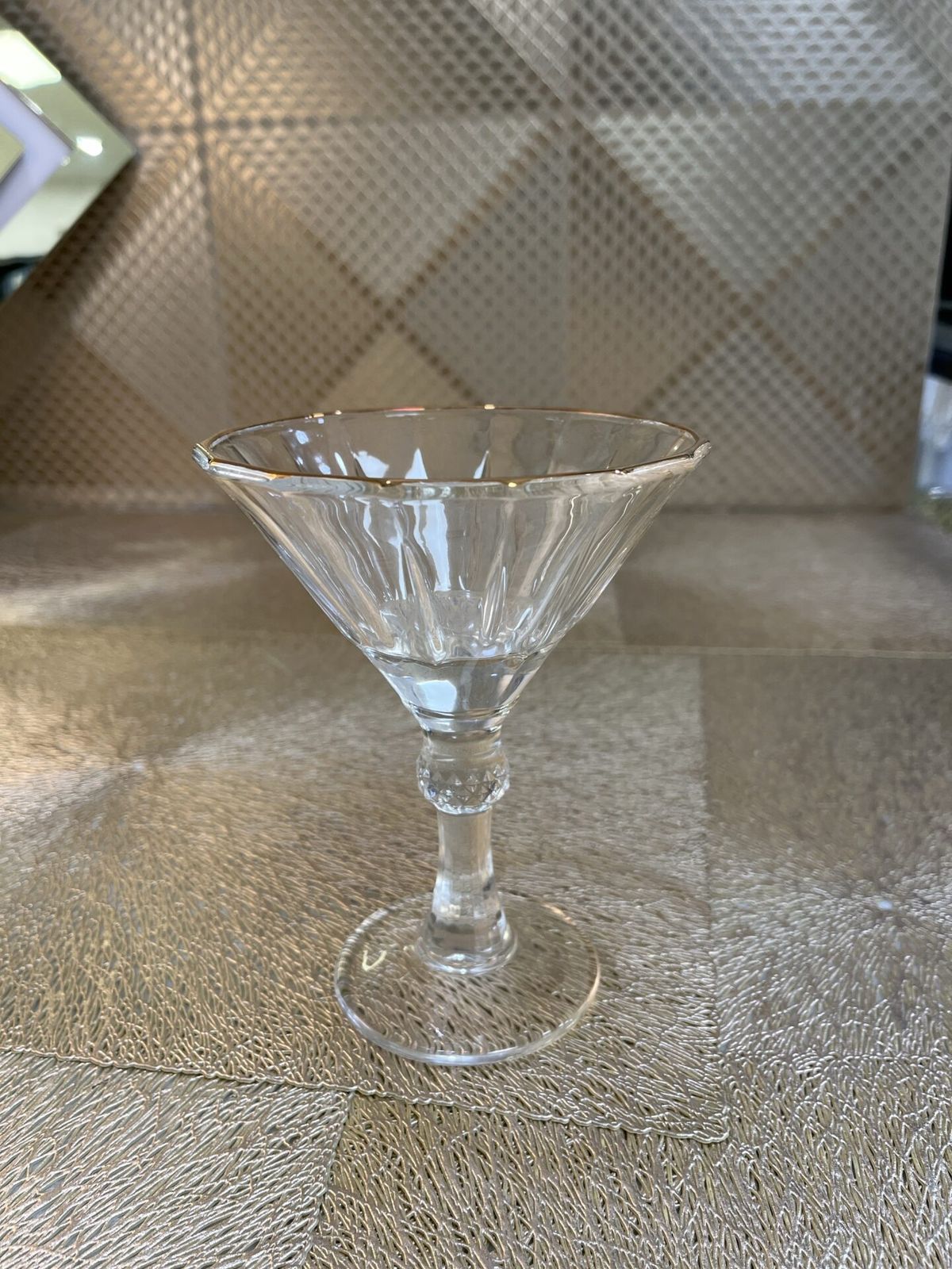 Lot 6 Coupes Verre Transparent doré – Image 2