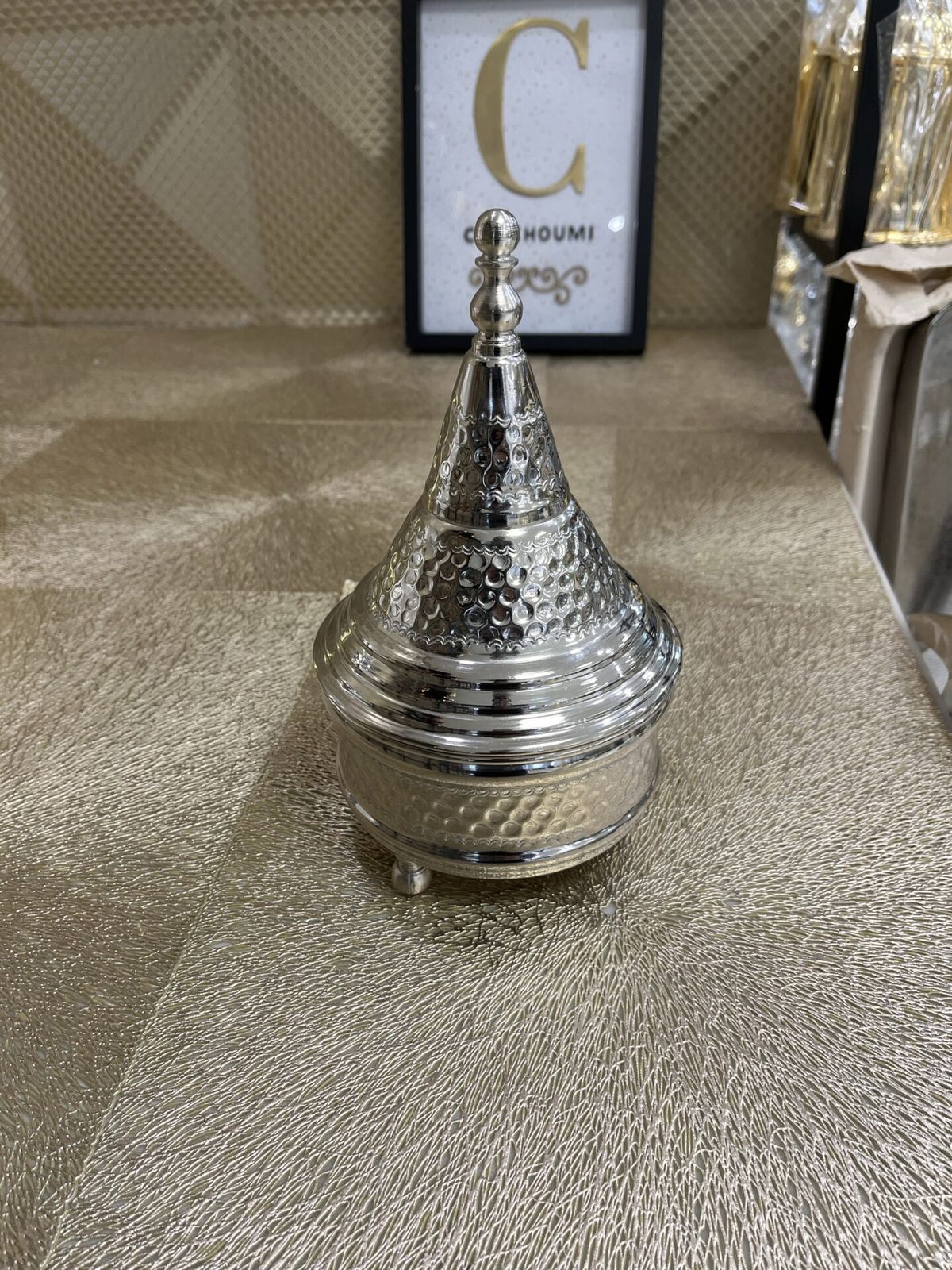 Petit tayfour martelé argenté en cuivre – Image 2