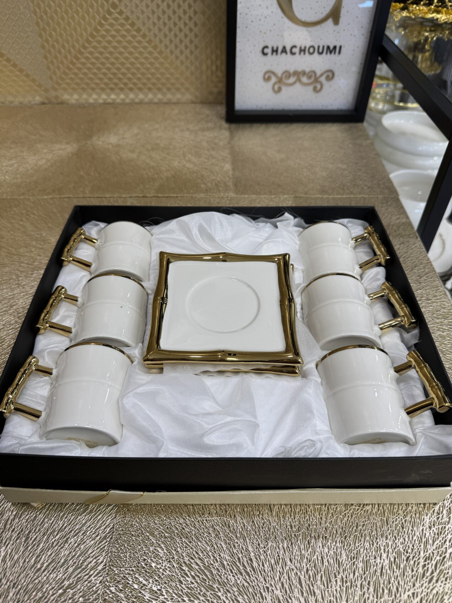 Coffret 6 Tasses 6 Sous-Tasses Dorée 2 – Image 2