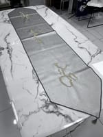 Chemin de table Eid Mubarak Said Gris 1m80