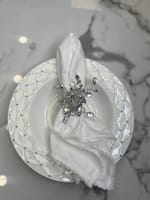 Lot de 6 ronds de serviettes éclatante en perles transparentes brillantes