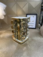 Set 16 Pots Epices Transparent Doré