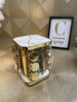 Set 12 Pots Epices Transparent Doré