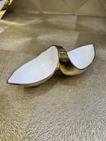 Bol Double Porcelaine Blanc et Doré