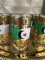 SET 12 VERRES A THE DRAPEAU ALGERIE – Image 2