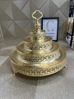 Présentoir de dattes 4 étages en cuivre doré