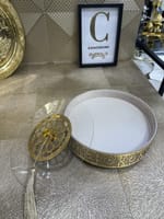 Grande boite ronde orientale doré 30 cm – Image 3