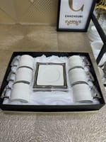 Coffret 6 Tasses 6 Sous-Tasses Argentée 1 – Image 2