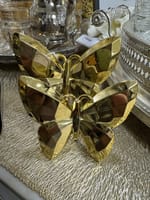 DECORATION PAPILLONS DORÉ X2