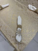 Nappe Tarz el fessi doré 2m + 12 serviettes de table – Image 2