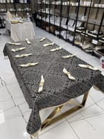 Nappe Tarz el fessi noir 2m50 + 12 serviettes de table – Image 3