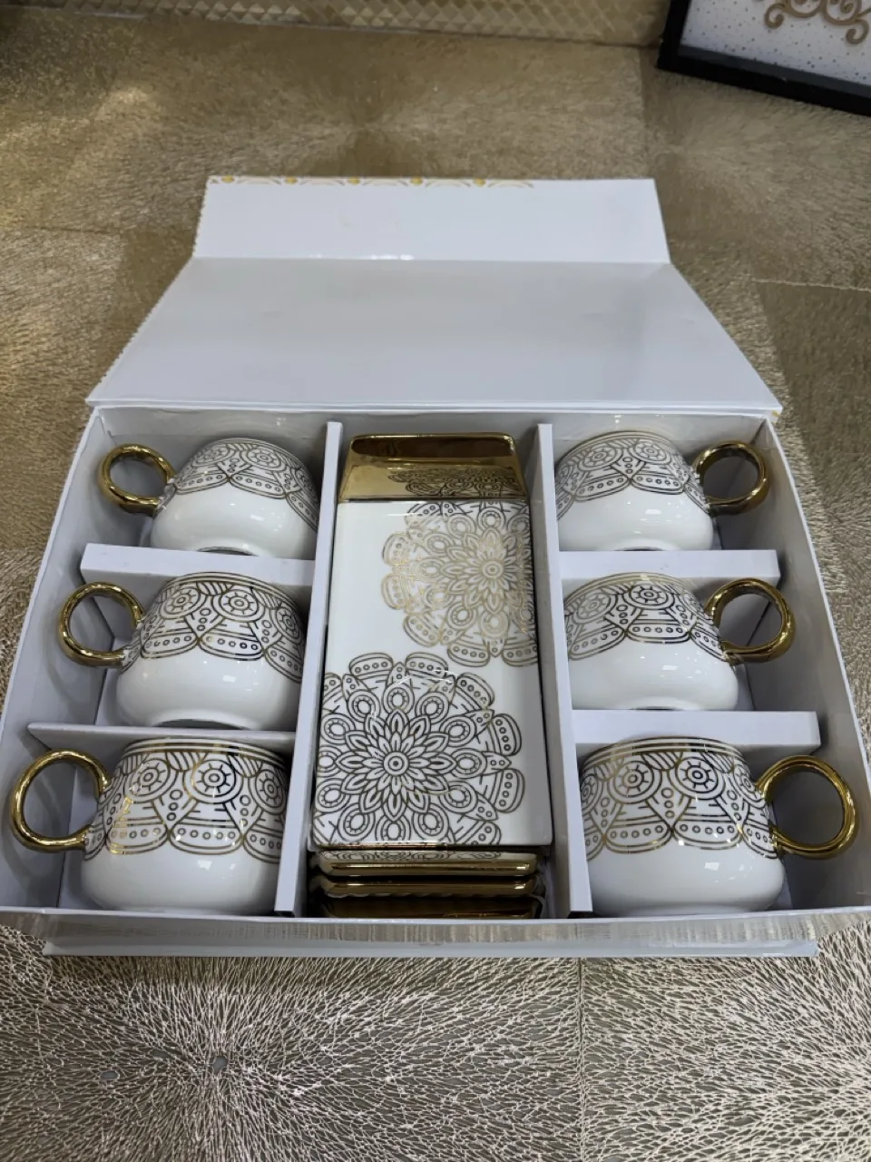 SET 6 TASSES CAFÉ AU LAIT PICASSO DORÉ GM – Image 2