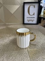 Service café ou thé porcelaine blanc doré – Image 2