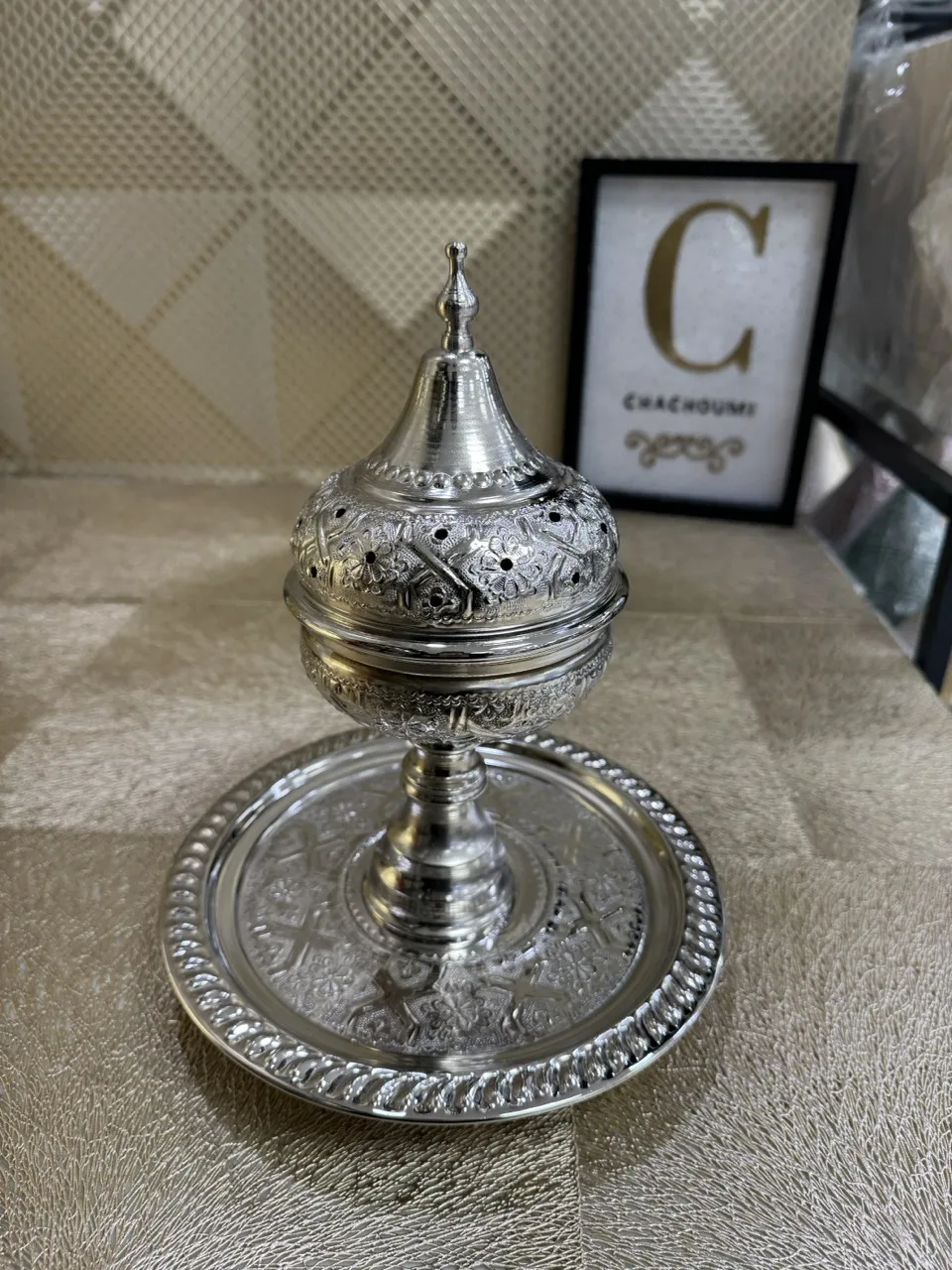 Mbikhra cuivre argenté grand modèle