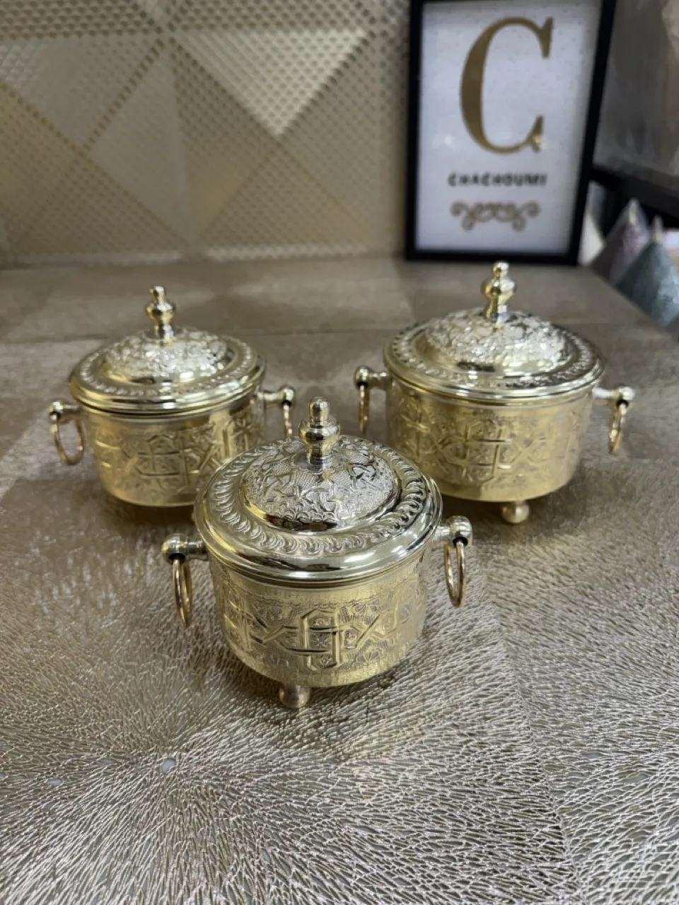 Set 3 mjim3ates doré cuivre