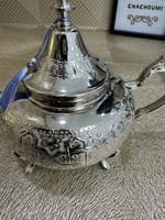 Théière marocaine "fa9roune" argenté cuivre grand – Image 3