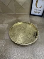 Plateau marocain doré cuivre moyen 37,5cm