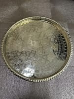 Plateau marocain doré cuivre moyen 37,5cm – Image 2